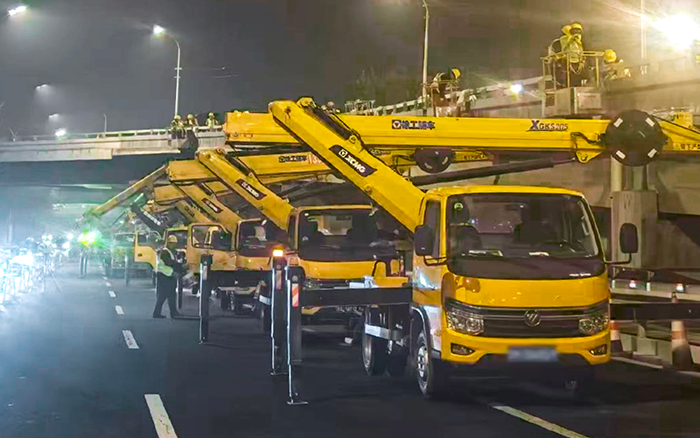 深夜攻坚京城高架！ 云顶集团高空车集结市政蹊径养护一线